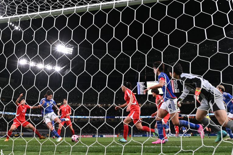 高橋のゴールシーン　©AFP/JIJI PRESS