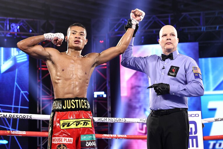 ラスベガス2戦目、堂々としたボクシングを見せた平岡アンディ　©︎Getty Images