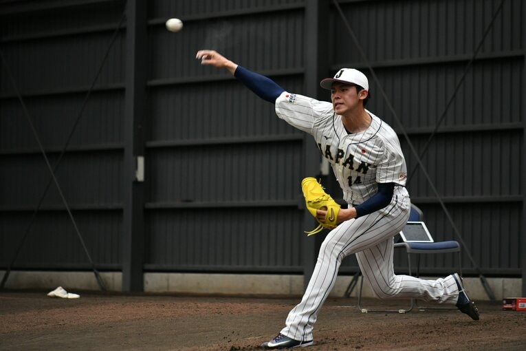 侍ジャパン強化合宿中の佐々木　©︎Hideki Sugiyama