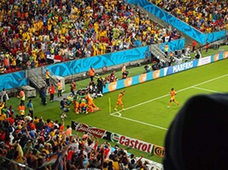 ゴールに喜ぶコートジボワールの選手たち。