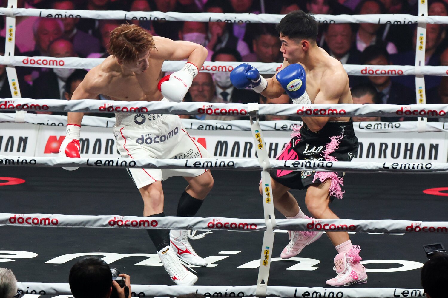 本人も認める通り、キム・イェジュン（右）のパンチを何度かもらうシーンがあった　©︎Naoki Kitagawa