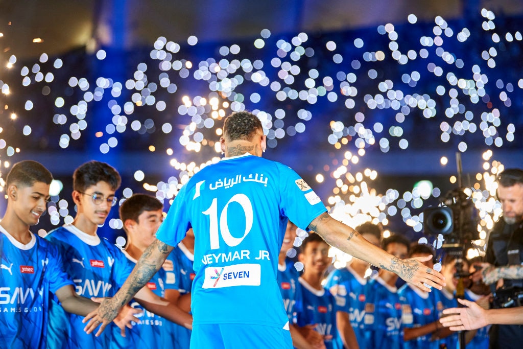 ネイマール入団セレモニーの様子　©Getty Images