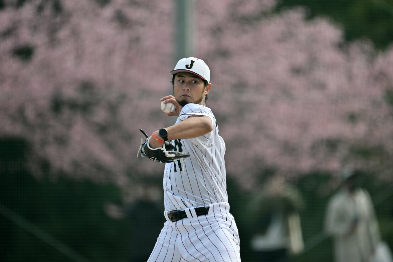 ダルビッシュの遠藤には選手からも注目が集まった　©︎Hideki Sugiyama