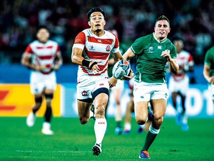 ＜ジョーカーが奪った逆転トライ＞福岡堅樹の一撃。＜Number Web＞ photograph by Atsushi Kondo