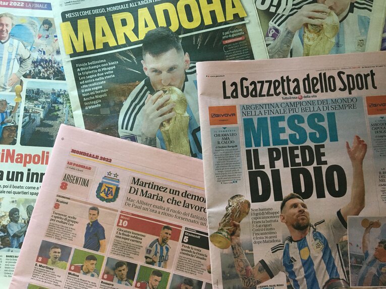 決勝戦翌日のイタリア紙　©Takashi Yuge