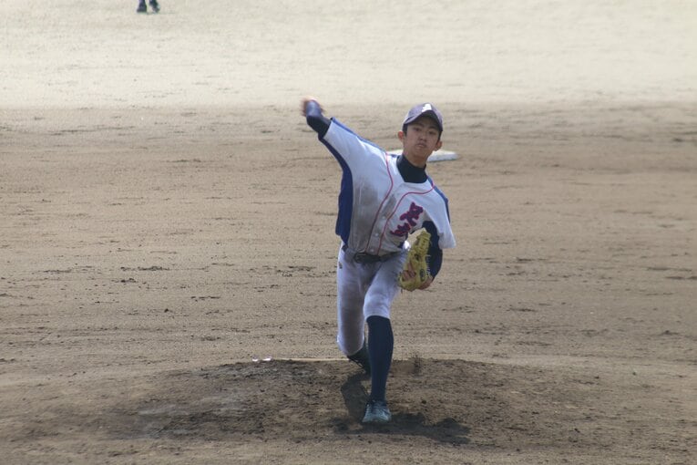 北九州市立足立中3年時の織田翔希。県No.1中学投手と話題になっていた（2023年5月撮影／写真提供・トマス）