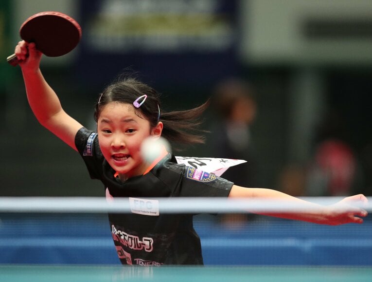 5年前（2019年）の全日本選手権1回戦で試合を行う張本　©JIJI PRESS