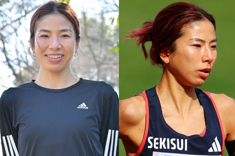 今年1月の大阪国際女子マラソンでは前田穂南が19年ぶりの日本新記録。30kmまで“神ペースメーク”を見せたのが新谷だった ／ photograph by L)Hideki Sugiyama、R)AFLO