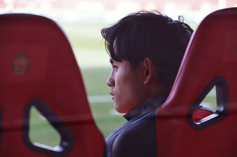 アギーレ監督体制2戦目、久保建英はベンチスタートだったが意地の好プレーを見せた ／ photograph by Daisuke Nakashima