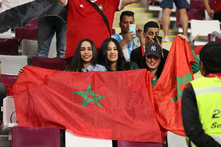 モロッコ代表のサポーター　©Kaoru Watanabe／JMPA