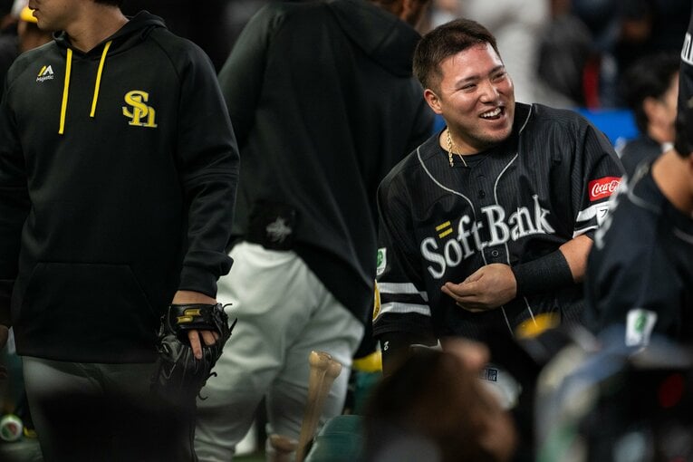 ブーイングを感じさせないほど山川はリラックスした表情　©Nanae Suzuki