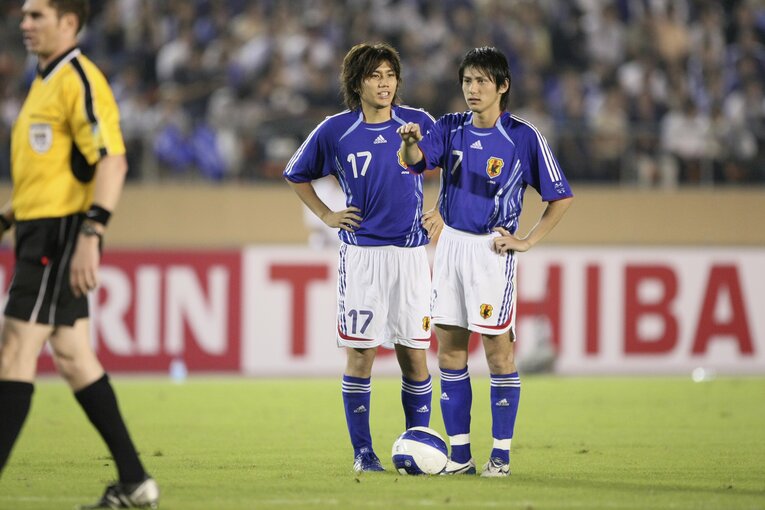 柏木陽介、水野晃樹（2007年北京五輪予選）©︎Toshiya Kondo