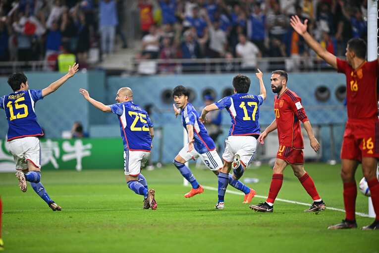 ［連続写真］スペイン戦の決勝ゴール　©︎Takuya Kaneko/JMPA
