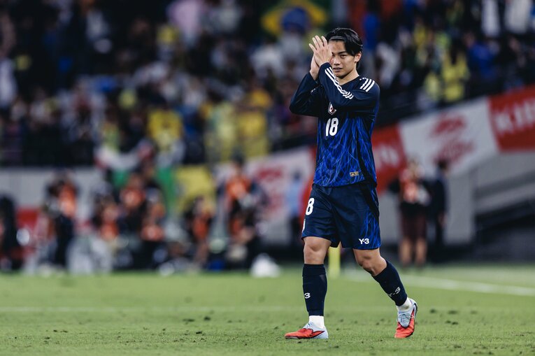 【上田綺世レア写真集／20枚超】ブラジル戦での上田…写真はまだまだ続きます　©Kiichi Matsumoto