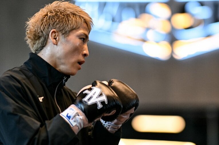 12月23日、現地リヤドの「マイク・タイソン・ボクシング・クラブ」で最終調整を行う井上尚弥 ／ photograph by Hiroaki Finito Yamaguchi