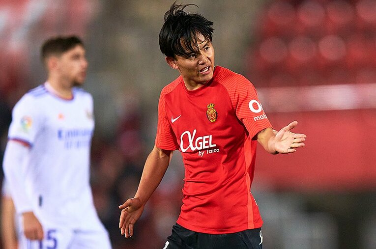 マジョルカ時代、レアル・マドリー戦に出場したときの久保建英 ／ photograph by Quality Sport Images/Getty Images