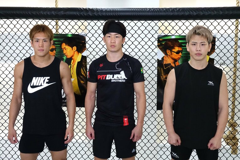 白川陸斗、朝倉未来、西谷大成からなる「朝倉軍団」　©Koji Fuse