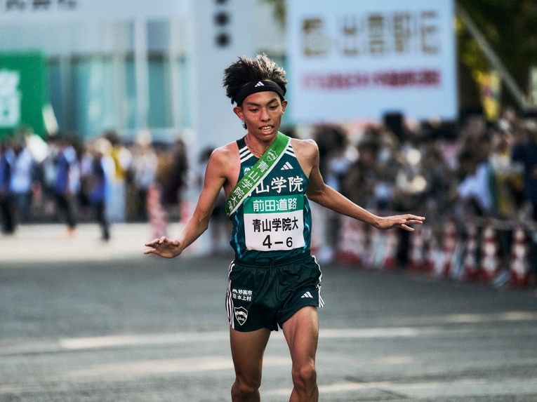 7位に終わった青学大のアンカーを務めた4年生の黒田朝日　　©Yuki Suenaga