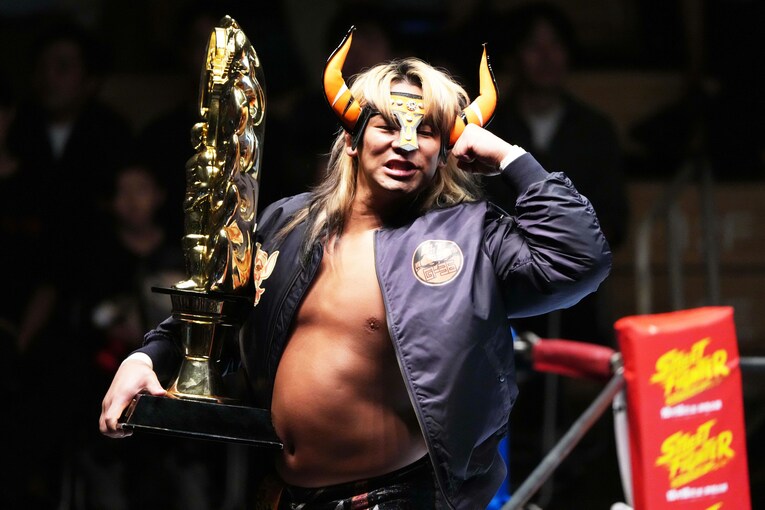 G1 CLIMAX優勝者の大岩陵平　©Essei Hara