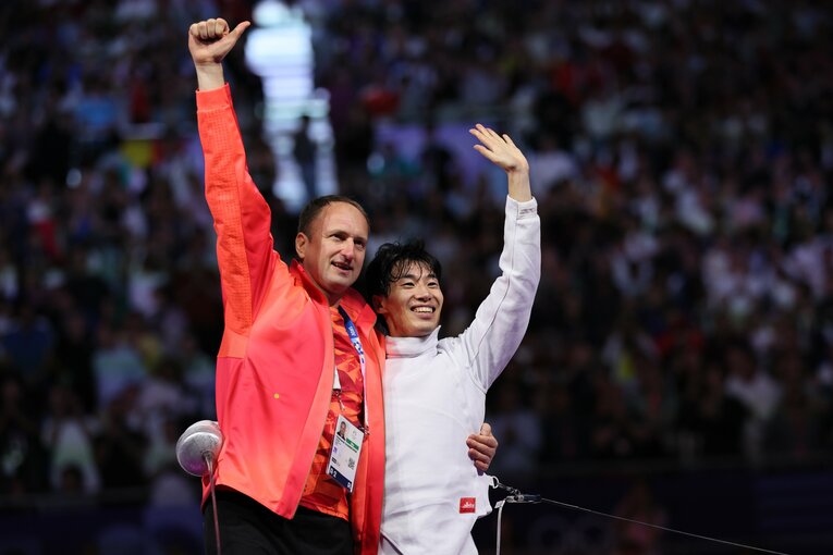 男子エペ個人決勝、加納虹輝vs.ヤニック・ボレル　©JMPA