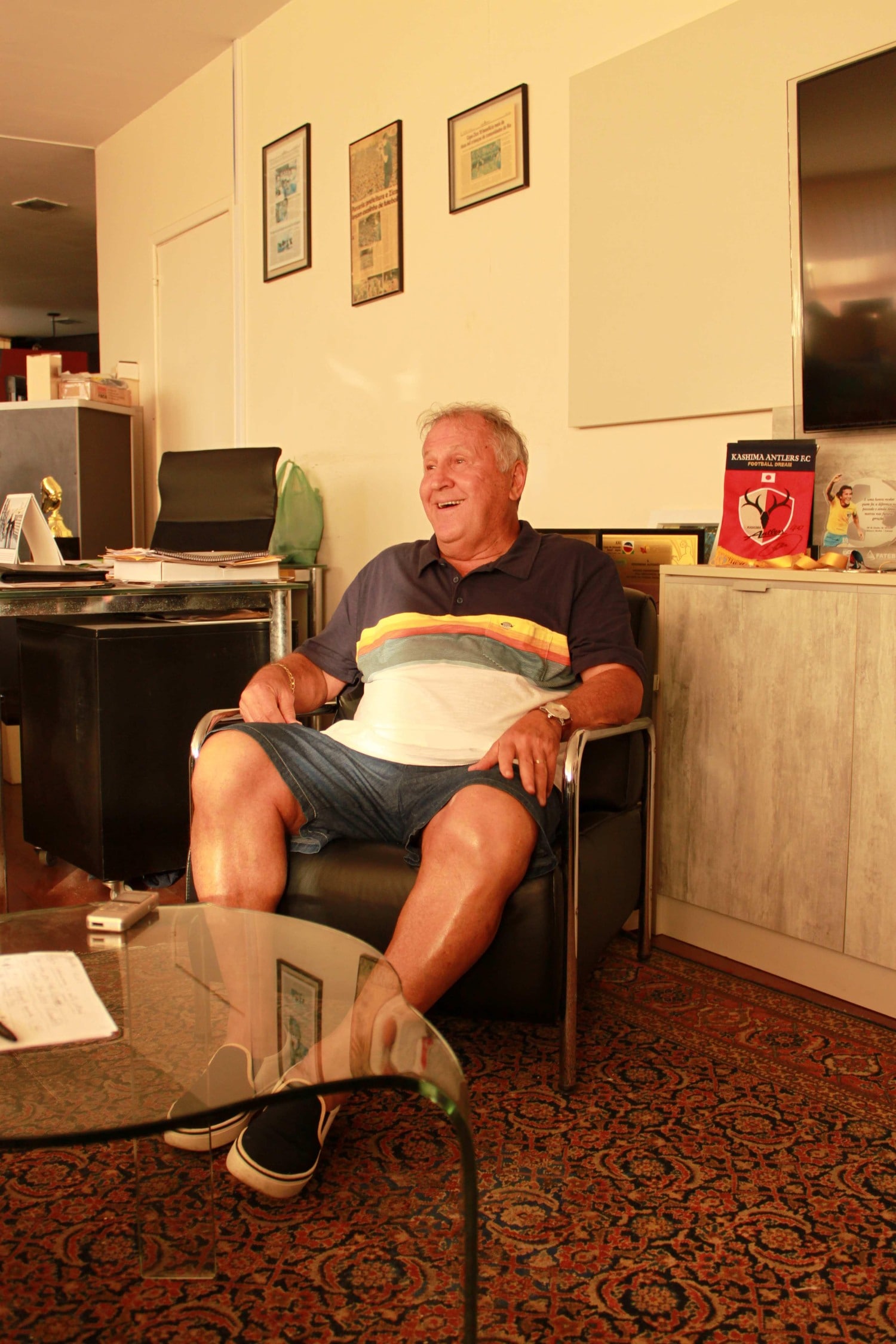 日本サッカーについて語るジーコは笑顔だった　©Hayato Fujii