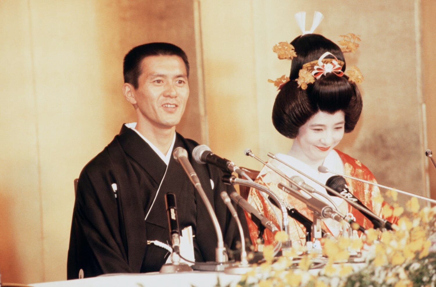 1985年6月14日、マラソン・瀬古利彦の結婚式（東京・赤坂プリンスホテル）　©JIJI PRESS
