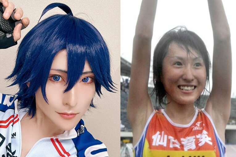 高校生で日本代表に選ばれたものの、社会人では不完全燃焼に終わった絹川愛。引退後の彼女を支えたのは「男装コスプレ」だった ／ photograph by (L)本人提供、(R)JIJI PRESS