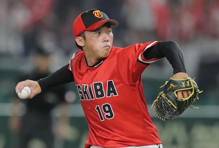 社会人野球・東芝時代の岡野祐一郎 ©JIJI PRESS