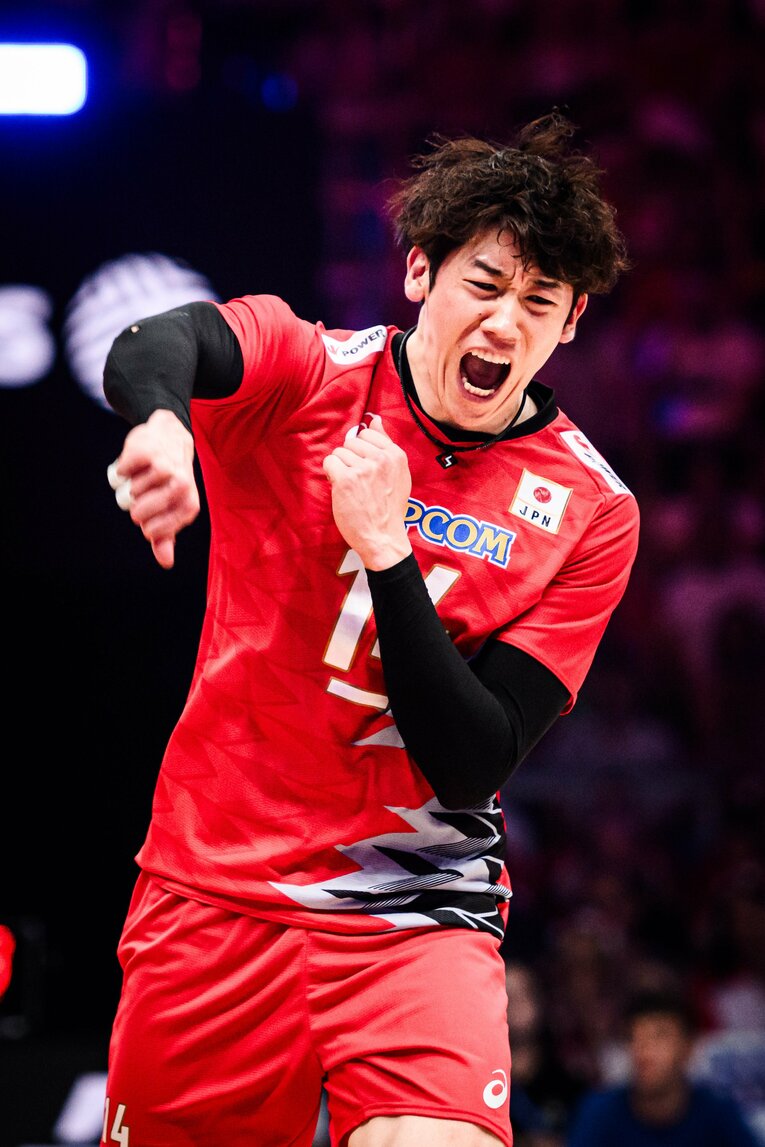 石川祐希（VNL決勝フランス戦）©︎Volleyball World