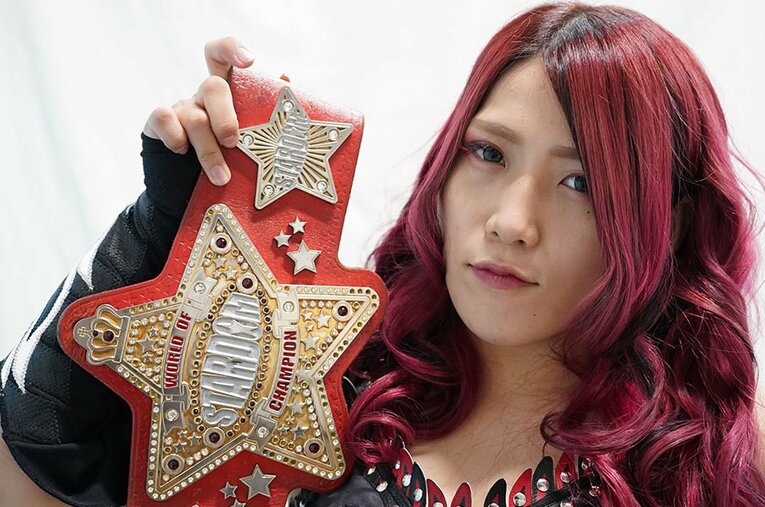 ワールド・オブ・スターダム王者の林下詩美は3度目の王座防衛戦に臨む ／ photograph by Essei Hara