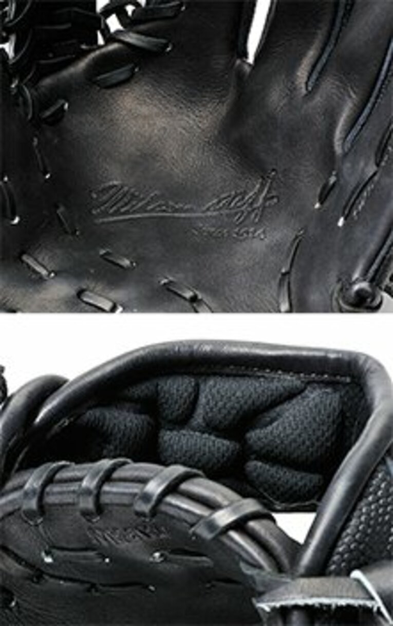 土手部の芯を1層にすることでボールが掴みやすくなり、同時に、グラブの軽量化にも成功。また、手首の内側に吸汗速乾性に優れた特殊成型スポンジを使用し、プレー中の汗による蒸れを軽減している。 