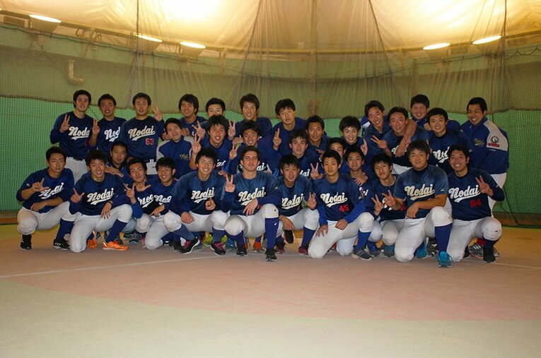 ブランドン大河ら今季もプロ注目の好選手が揃う東農大北海道オホーツク。写真は新4年生のみ、2019年12月取材時のもの ／ photograph by Yu Takagi