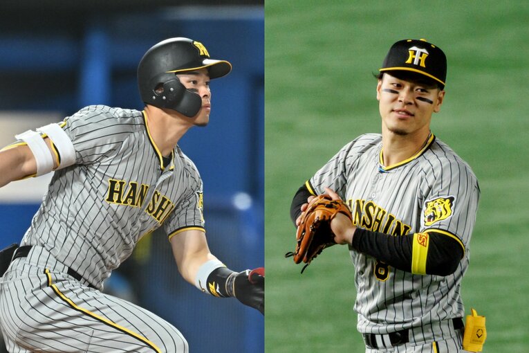 左（2022年）の頃は外していた第1ボタンを留めるようになっていた佐藤　©Hideki Sugiyama(L)/Kiichi Matsumoto(R)