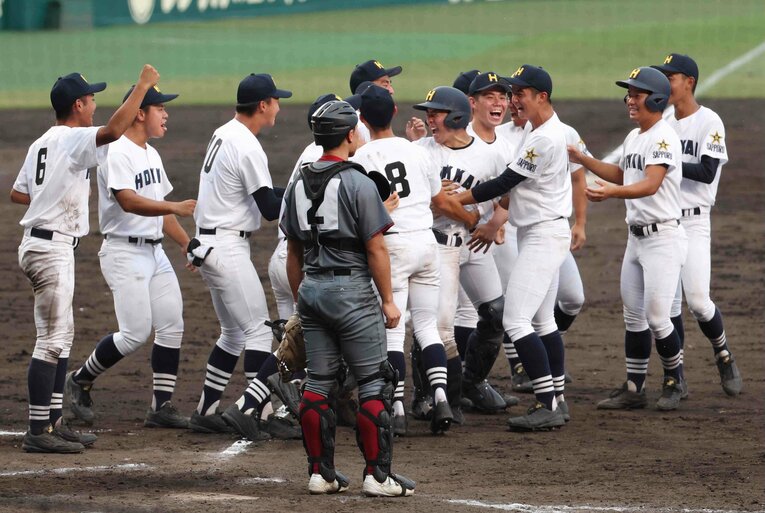 一昨年（2023年）の北海。黒スパイクで、帽子やアンダーシャツも黒だった　©JIJI PRESS