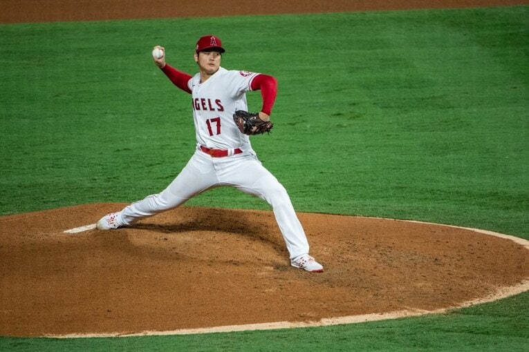 2021年の大谷の投球フォーム　©Nanae Suzuki