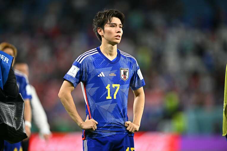 クロアチア戦後の田中碧　©Takuya Kaneko/JMPA