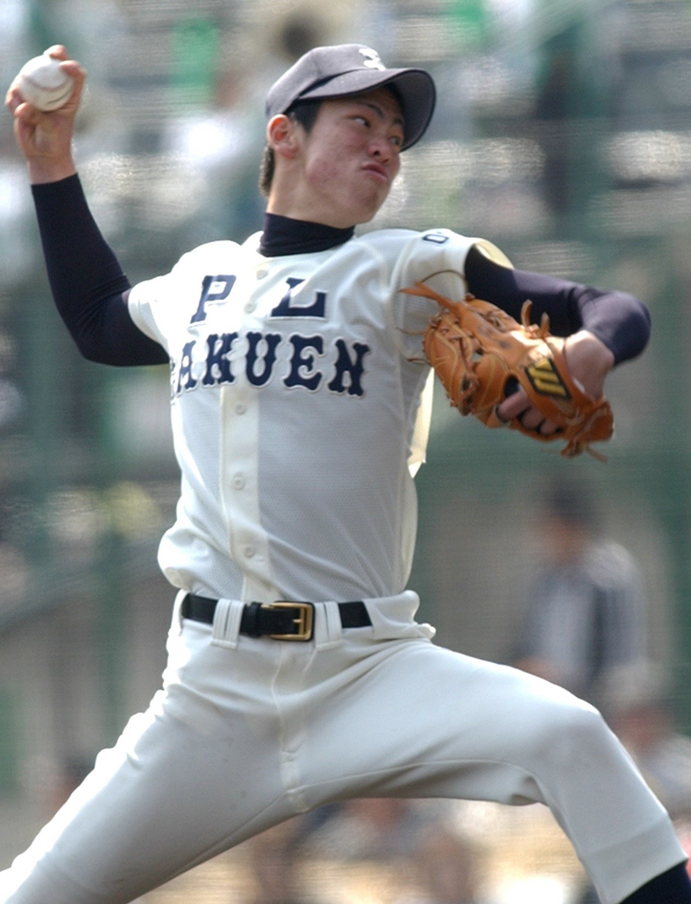 PL学園時代の前田健太。長い手足をしならせるフォームは吉岡に似ている? ©JIJI PRESS