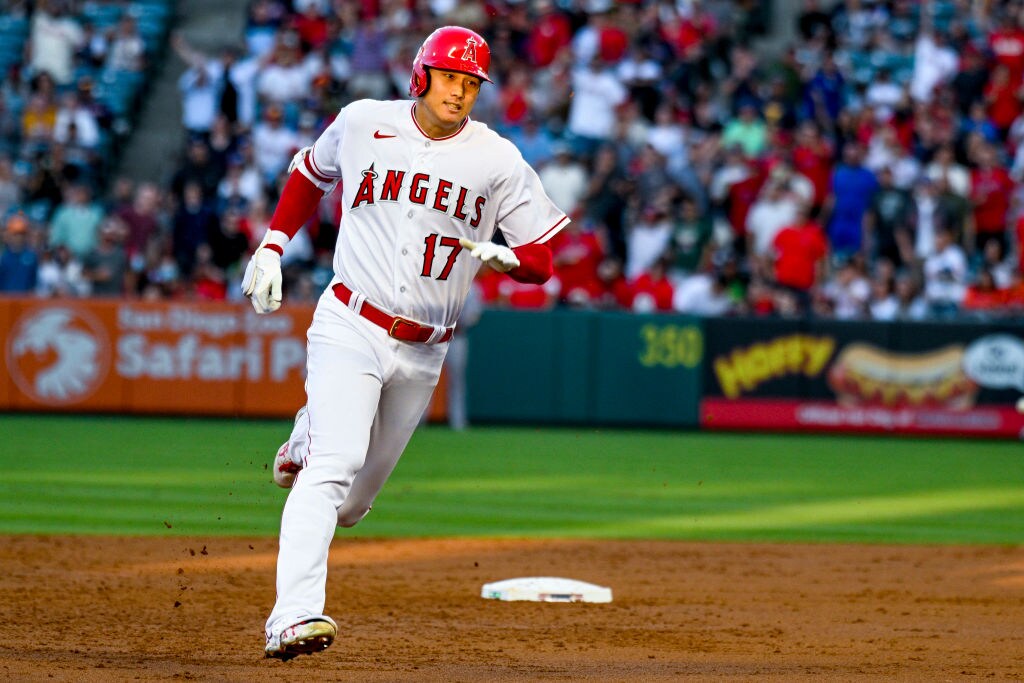 13日のアストロズ戦でタイムリー三塁打を放った大谷　©Getty Images