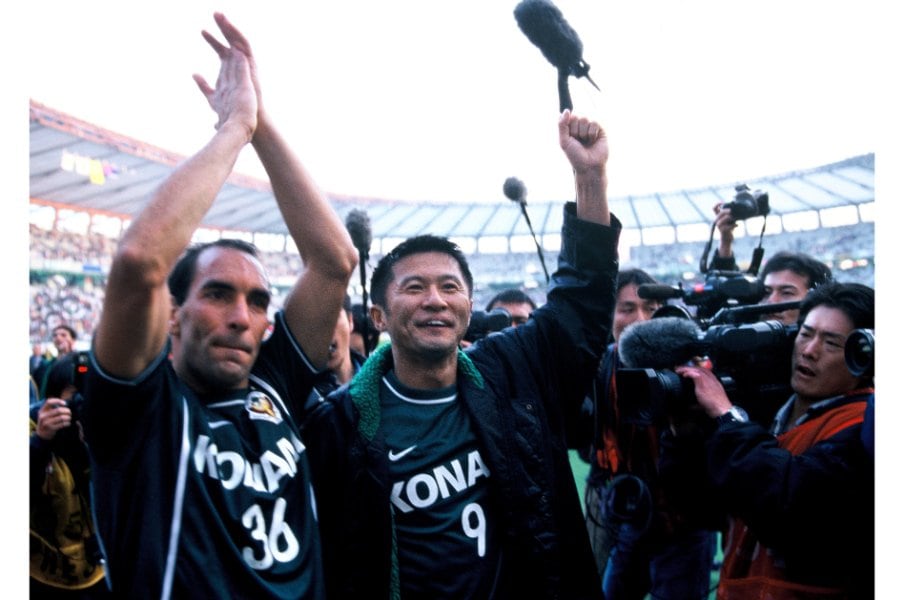 ヴェルディ時代のエジムンドと武田修宏　©Koji Asakura