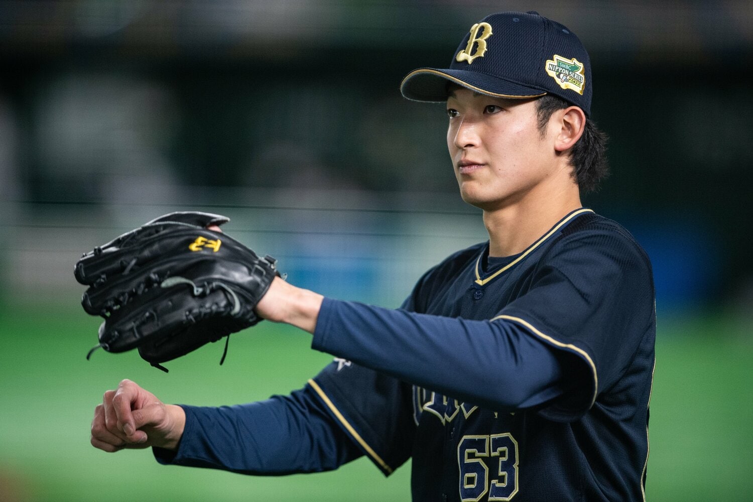 昨季は先発の一角として活躍していた山崎颯一郎（24歳）。中嶋監督の起用に応える形で結果を残した（2021年日本シリーズ）　©️Nanae Suzuki