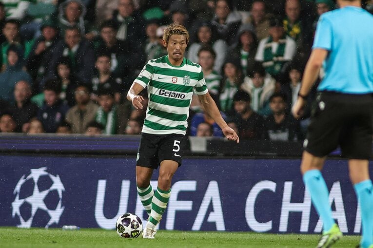 欧州CLでスポルティングの8強入りに貢献した守田英正　©Getty Images