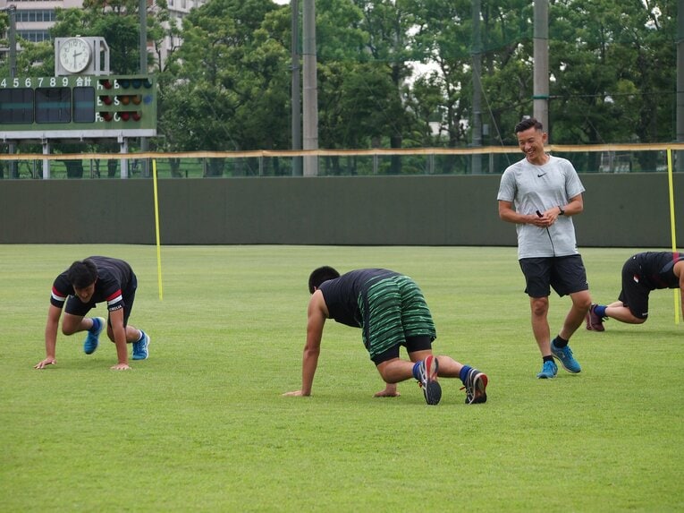東京ガス野球部のトレーニング風景（当時、写真=本人提供）