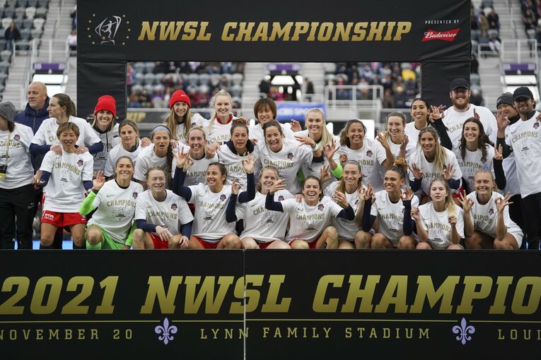 NWSLプレーオフを制したワシントン・スピリット　©️AP/AFLO