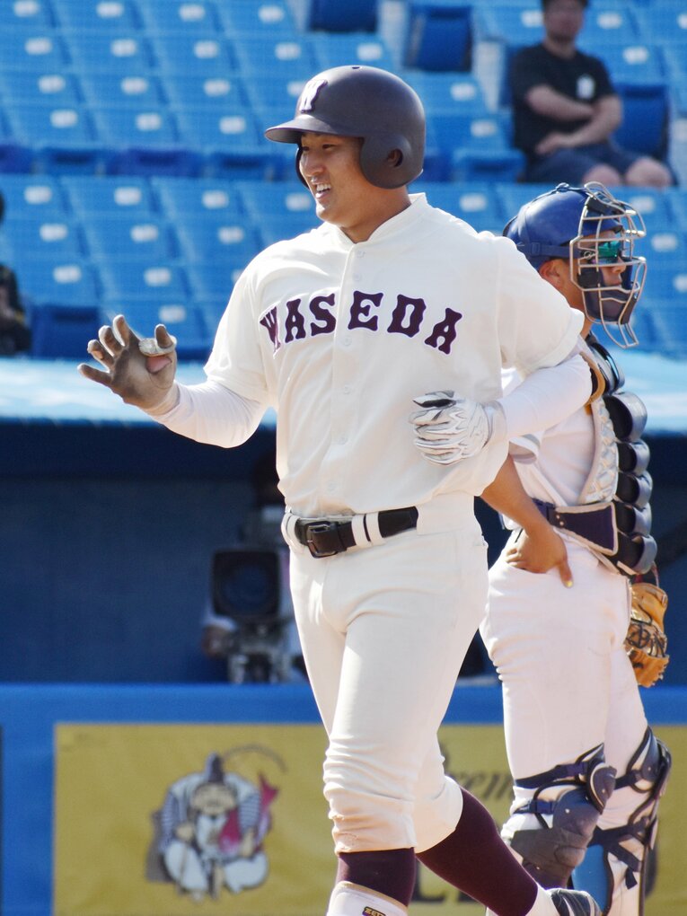 1年生ながら早大の4番を担う川尻　©JIJI PRESS