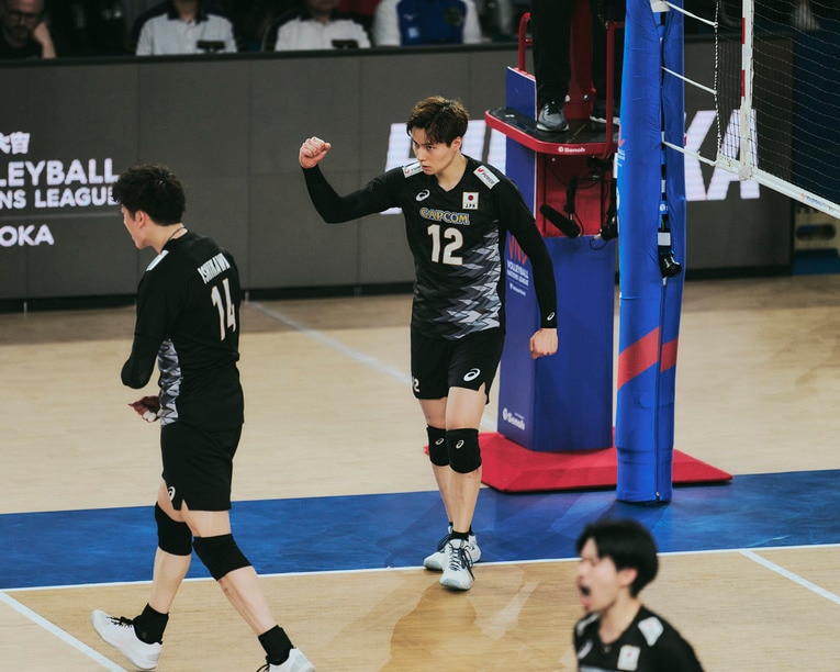 高橋藍（VNLスロベニア戦）©︎Yuki Suenaga