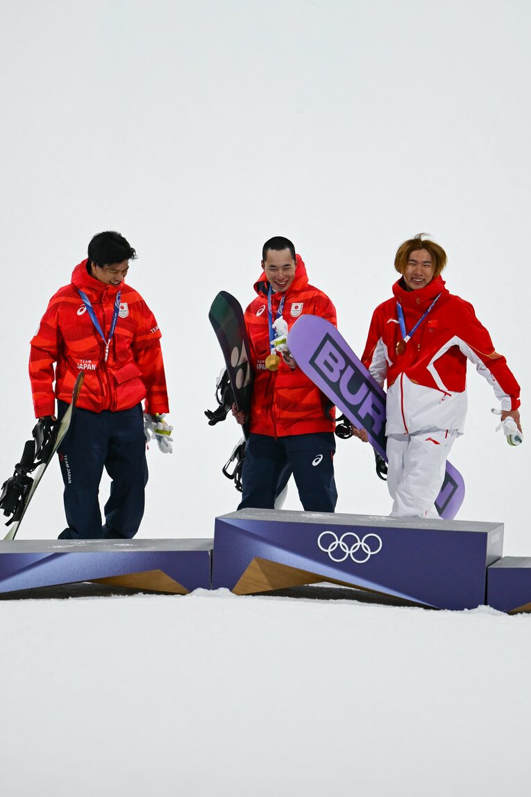 木村葵来が金メダル、木俣椋真が銀メダルを獲得した男子ビッグエア　©Nanae Suzuki／JMPA