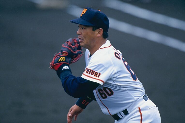 巨人時代の落合博満。40代ながら圧倒的なバッティングセンスを見せた ／ photograph by Keiji Ishikawa