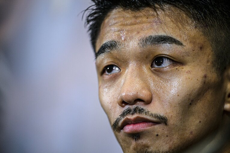 試合後の中谷潤人　©Takuya Sugiyama