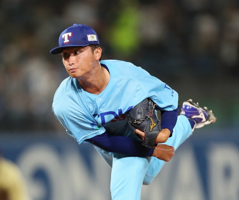 オリックス7位指名の権田琉成投手（TDK・180cm83kg・右投右打）　©JIJI PRESS