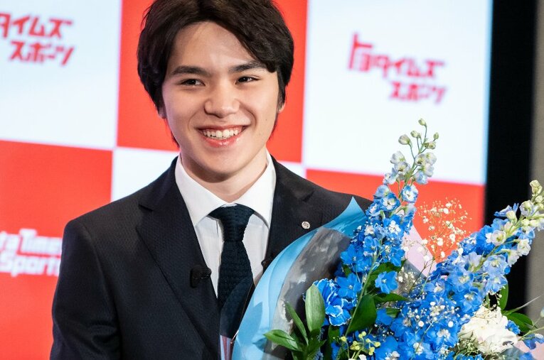 5月14日、都内で行われた宇野昌磨の引退会見　©Takuya Sugiyama